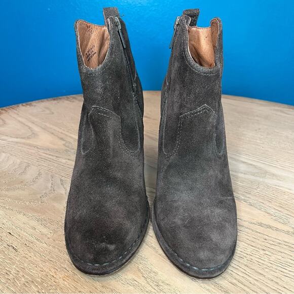 Frye Madeline Short Heeled Western Boots Dark Gray Suede Women’s Size 7.5 - Picture 5 of 10